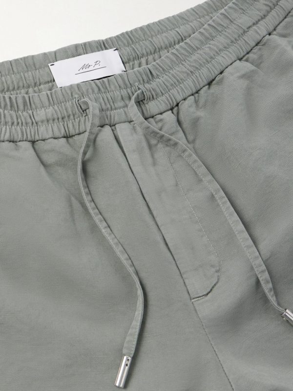 Straight-Leg Cotton and Linen-Blend Twill Drawstring Shorts - E1 Straight-Leg Cotton and Linen-Blend Twill Drawstring Shorts - E1