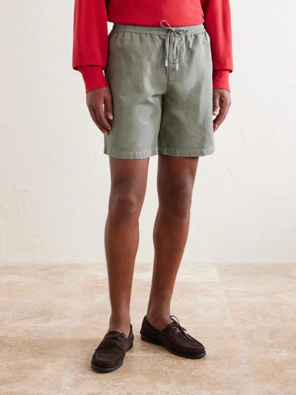 Straight-Leg Cotton and Linen-Blend Twill Drawstring Shorts - FR Straight-Leg Cotton and Linen-Blend Twill Drawstring Shorts - FR
