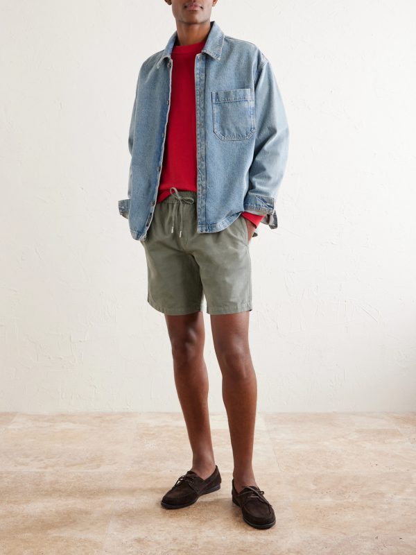 Straight-Leg Cotton and Linen-Blend Twill Drawstring Shorts - OU Straight-Leg Cotton and Linen-Blend Twill Drawstring Shorts - OU