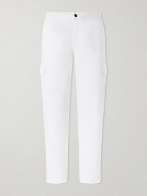 Tapered Cotton and Linen-Blend Trousers