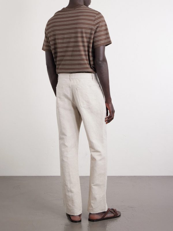 Edward Straight-Leg Linen and Cotton-Blend Trousers - BK Edward Straight-Leg Linen and Cotton-Blend Trousers - BK