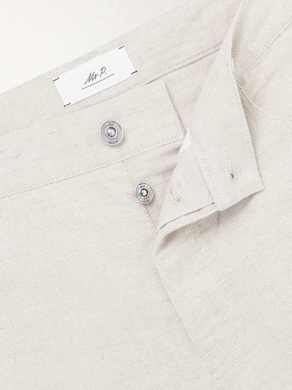 Edward Straight-Leg Linen and Cotton-Blend Trousers - E1 Edward Straight-Leg Linen and Cotton-Blend Trousers - E1