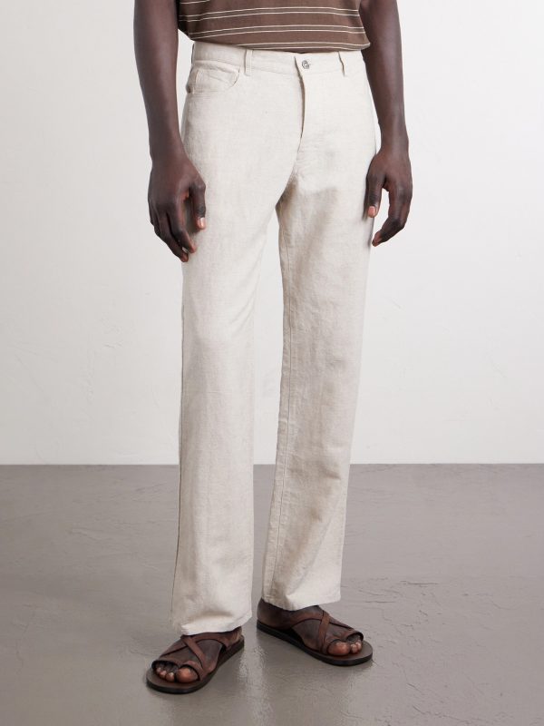 Edward Straight-Leg Linen and Cotton-Blend Trousers - FR Edward Straight-Leg Linen and Cotton-Blend Trousers - FR