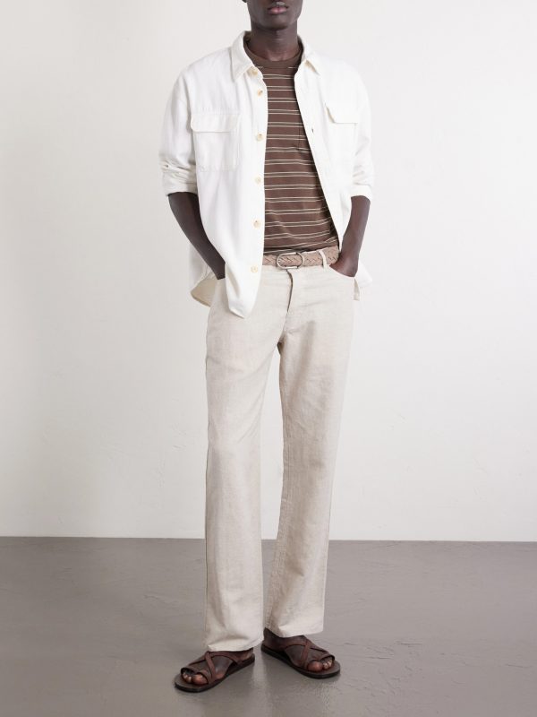 Edward Straight-Leg Linen and Cotton-Blend Trousers - OU Edward Straight-Leg Linen and Cotton-Blend Trousers - OU