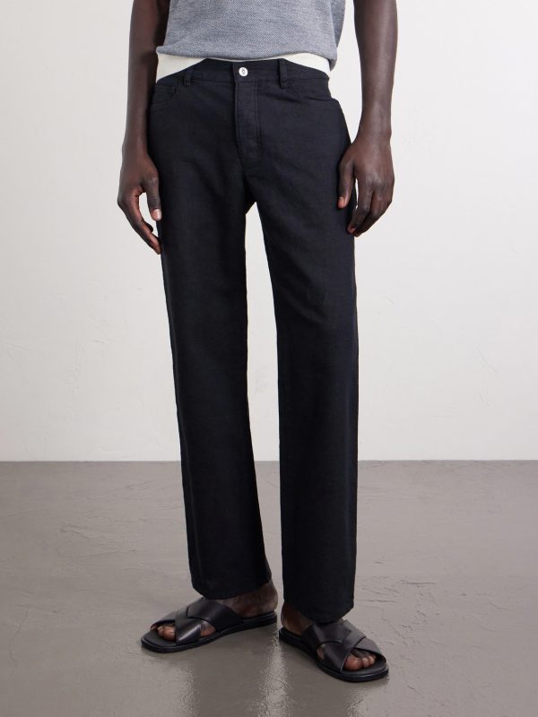 Edward Straight-Leg Linen and Cotton-Blend Trousers - FR Edward Straight-Leg Linen and Cotton-Blend Trousers - FR