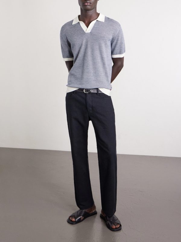Edward Straight-Leg Linen and Cotton-Blend Trousers - OU Edward Straight-Leg Linen and Cotton-Blend Trousers - OU