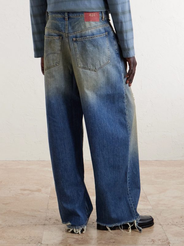Big Daddy Wide-Leg Distressed Jeans - BK Big Daddy Wide-Leg Distressed Jeans - BK