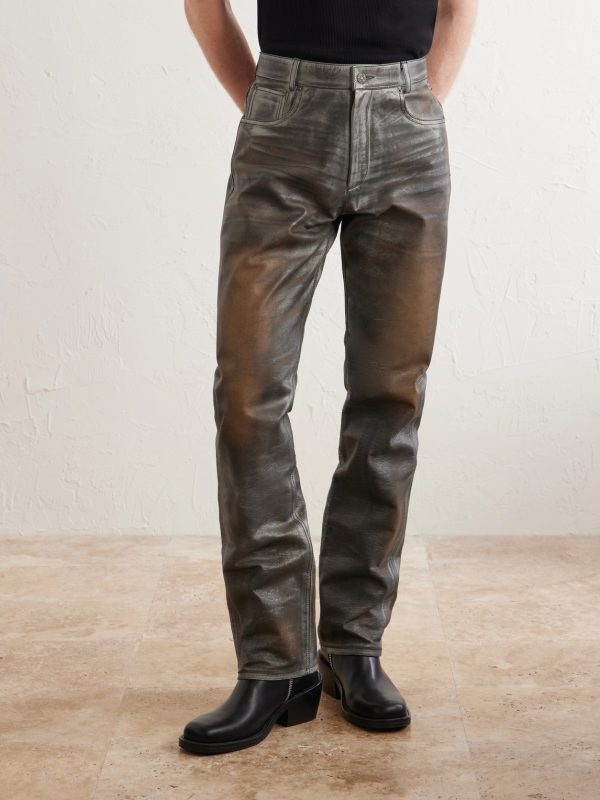 Straight-Leg Leather Trousers - FR Straight-Leg Leather Trousers - FR