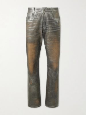 Straight-Leg Leather Trousers