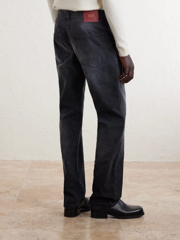 Straight-Leg Cotton-Canvas Trousers - BK Straight-Leg Cotton-Canvas Trousers - BK