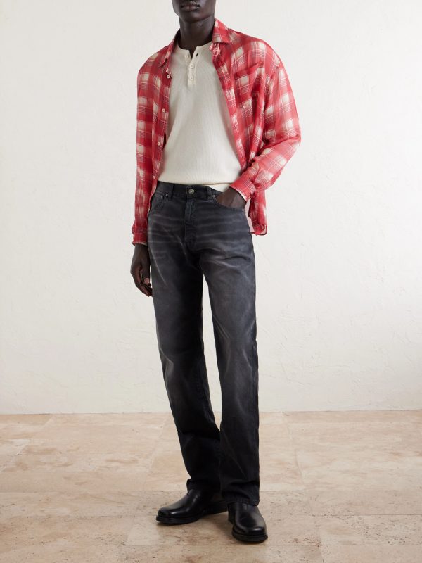 Straight-Leg Cotton-Canvas Trousers - OU Straight-Leg Cotton-Canvas Trousers - OU