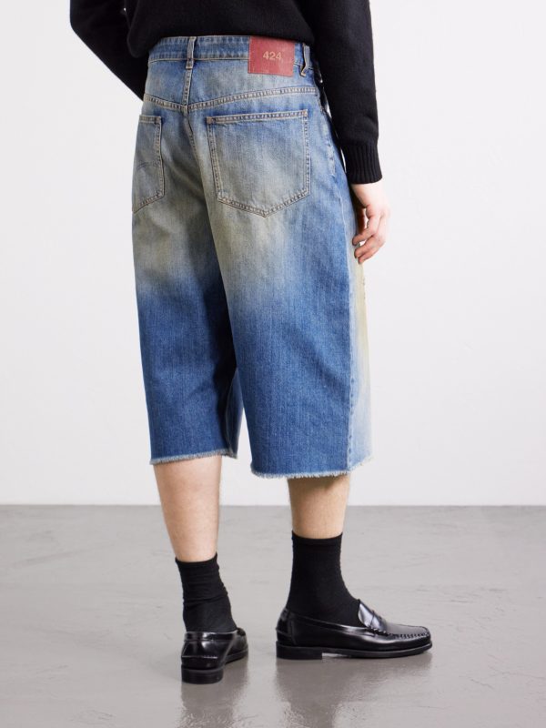 Wide-Leg Lightweight Denim Short - BK