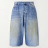 Wide-Leg Lightweight Denim Short