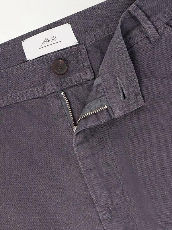 Straight-Leg Cotton and Linen-Blend Trousers - E1 Straight-Leg Cotton and Linen-Blend Trousers - E1