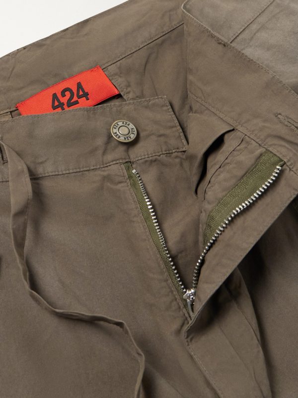Straight-Leg Cotton-Poplin Cargo Shorts - E1