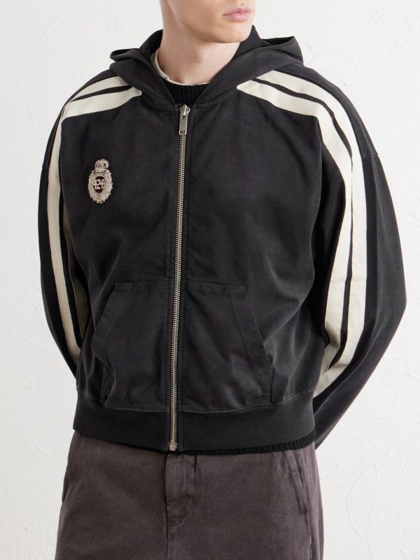 Academy Logo-Appliquéd Cotton-Jersey Zip-Up Hoodie - FR Academy Logo-Appliquéd Cotton-Jersey Zip-Up Hoodie - FR