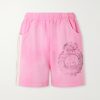 Straight-Leg Logo-Print Striped Cotton-Jersey Drawstring Shorts Straight-Leg Logo-Print Striped Cotton-Jersey Drawstring Shorts