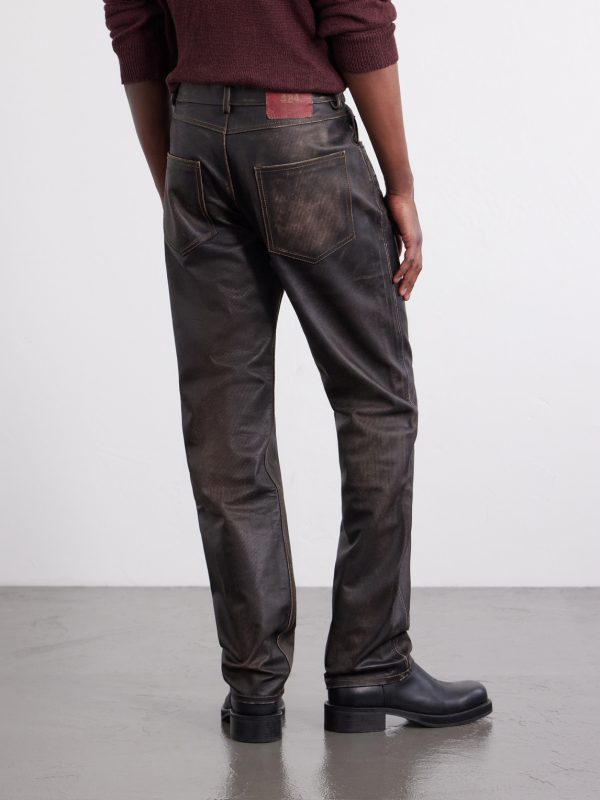 Moto Straight-Leg Leather Trousers - BK Moto Straight-Leg Leather Trousers - BK