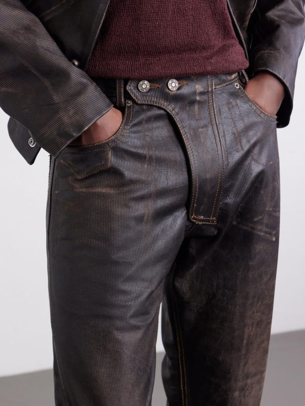 Moto Straight-Leg Leather Trousers - E1 Moto Straight-Leg Leather Trousers - E1