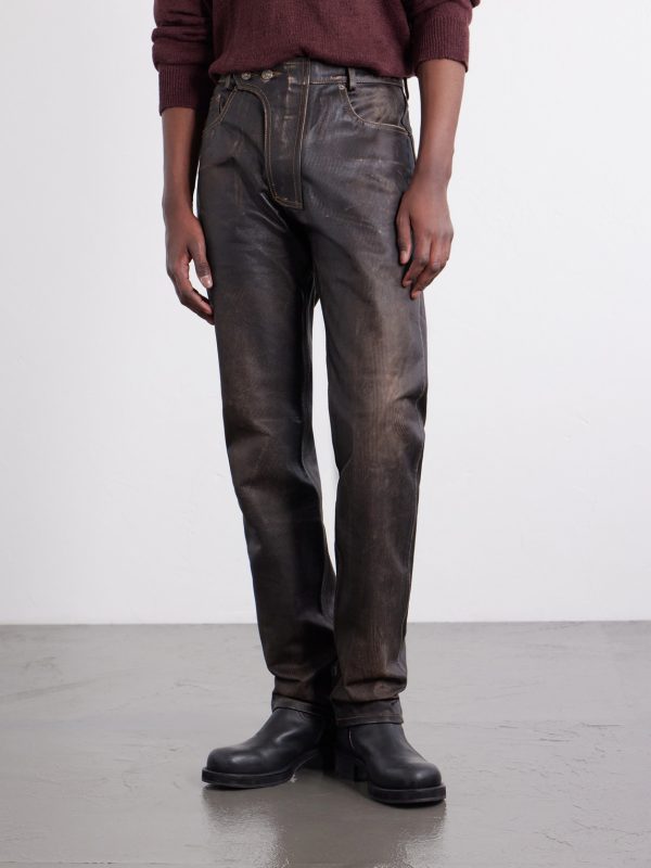 Moto Straight-Leg Leather Trousers - FR Moto Straight-Leg Leather Trousers - FR