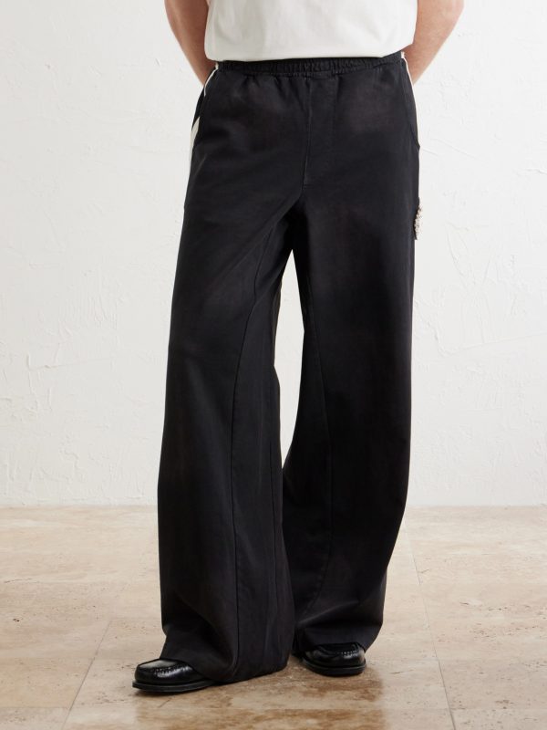 Straight-Leg Distressed Striped Cotton-Jersey Sweatpants - FR
