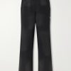 Straight-Leg Distressed Striped Cotton-Jersey Sweatpants