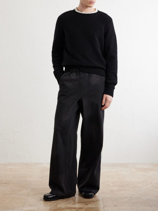 Straight-Leg Distressed Striped Cotton-Jersey Sweatpants - OU