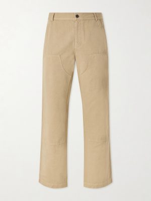 Straight-Leg Cotton and Linen-Blend Trousers