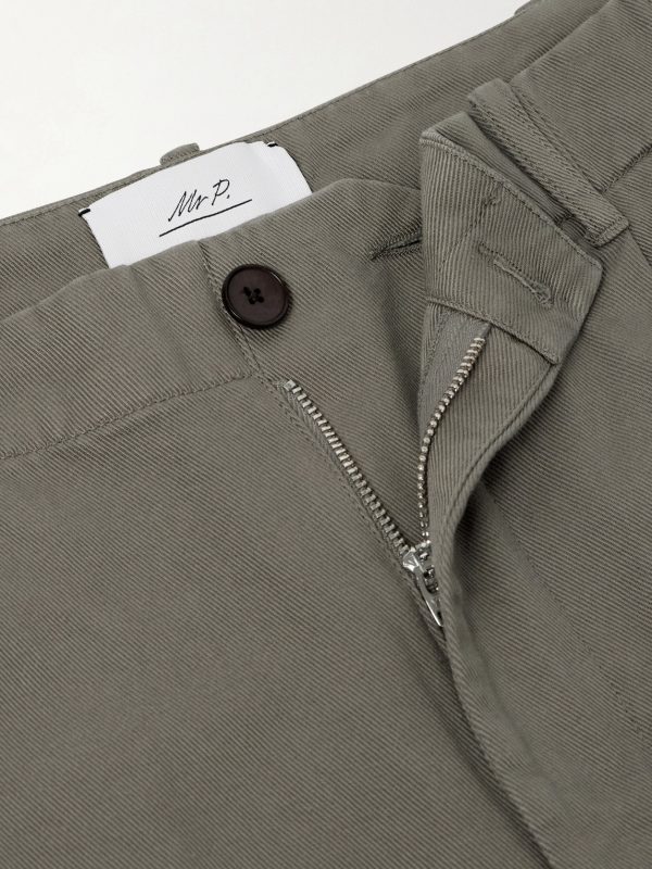Daniel Tapered Pleated Cotton-Canvas Trousers - E1 Daniel Tapered Pleated Cotton-Canvas Trousers - E1