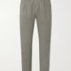 Daniel Tapered Pleated Cotton-Canvas Trousers Daniel Tapered Pleated Cotton-Canvas Trousers