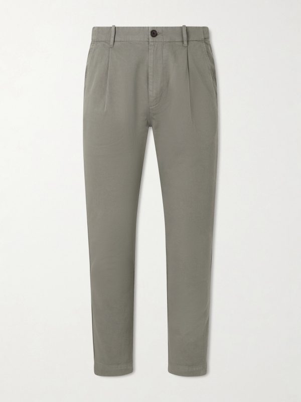 Daniel Tapered Pleated Cotton-Canvas Trousers Daniel Tapered Pleated Cotton-Canvas Trousers