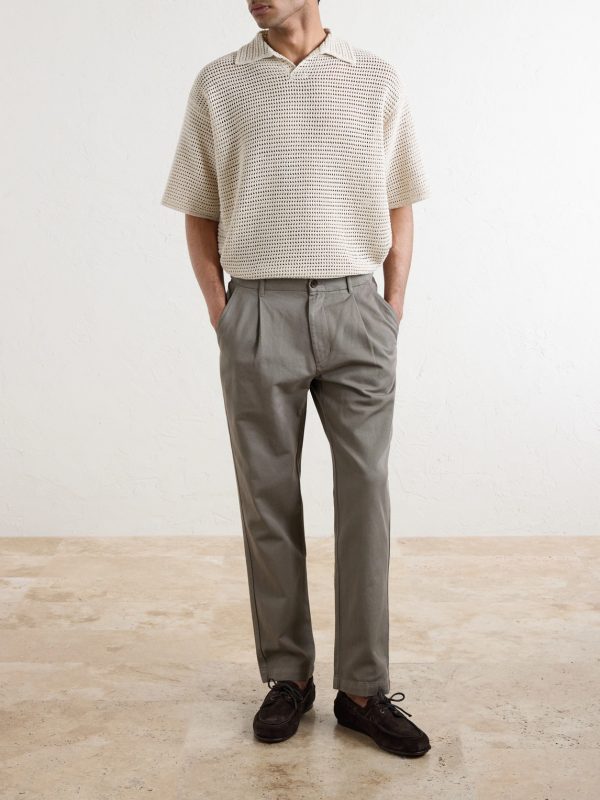 Daniel Tapered Pleated Cotton-Canvas Trousers - OU Daniel Tapered Pleated Cotton-Canvas Trousers - OU