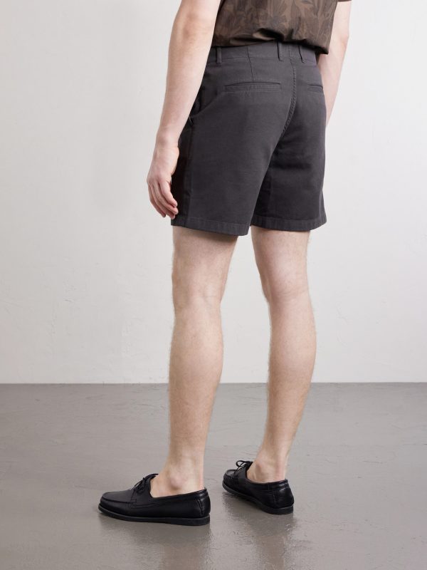 Wide-Leg Pleated Cotton-Canvas Shorts - BK Wide-Leg Pleated Cotton-Canvas Shorts - BK