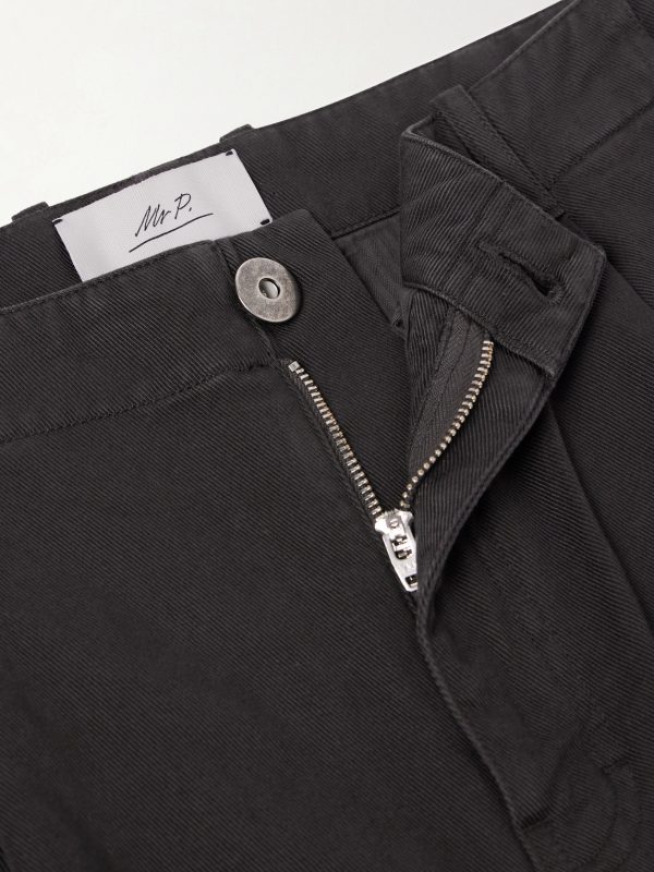 Wide-Leg Pleated Cotton-Canvas Shorts - E1 Wide-Leg Pleated Cotton-Canvas Shorts - E1