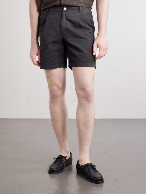 Wide-Leg Pleated Cotton-Canvas Shorts - FR Wide-Leg Pleated Cotton-Canvas Shorts - FR