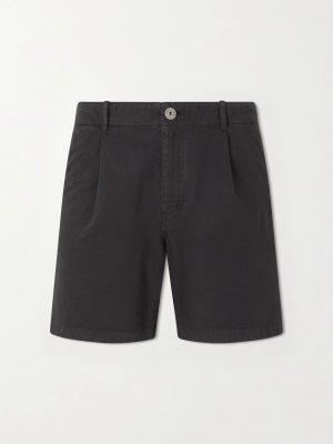 Wide-Leg Pleated Cotton-Canvas Shorts Wide-Leg Pleated Cotton-Canvas Shorts
