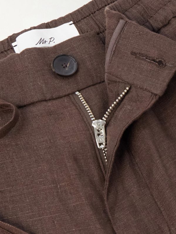 James Tapered Linen Drawstring Cargo Trousers - E1 James Tapered Linen Drawstring Cargo Trousers - E1