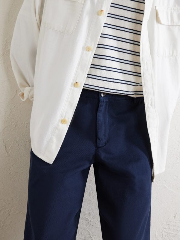 Barrel-Leg Cotton-Twill Trousers - CU