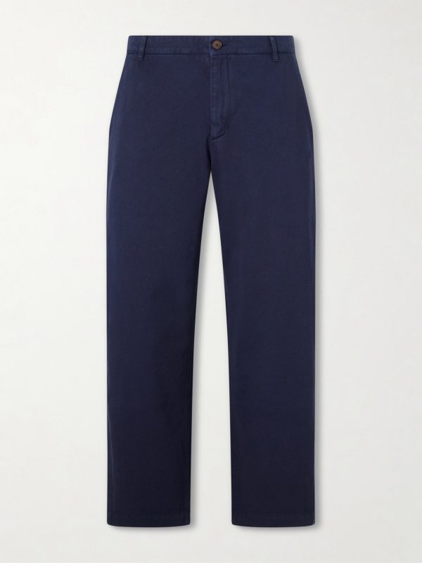 Barrel-Leg Cotton-Twill Trousers