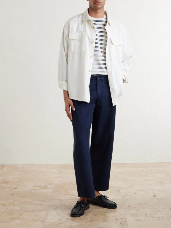Barrel-Leg Cotton-Twill Trousers - OU