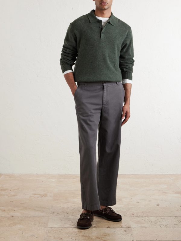 Barrel-Leg Cotton-Twill Trousers - OU Barrel-Leg Cotton-Twill Trousers - OU