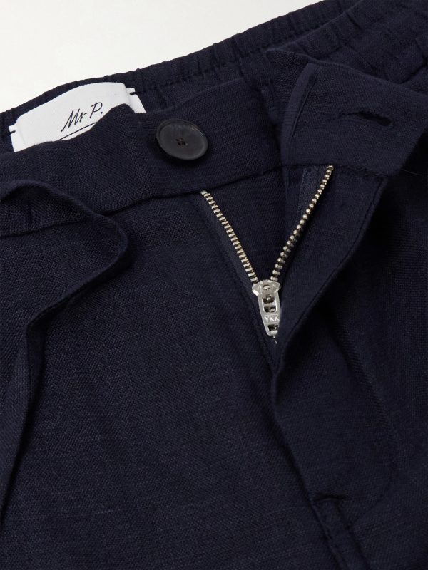 James Tapered Linen Drawstring Cargo Trousers - E1 James Tapered Linen Drawstring Cargo Trousers - E1