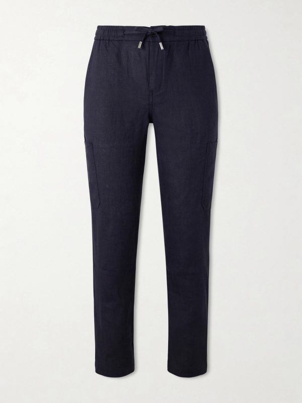 James Tapered Linen Drawstring Cargo Trousers James Tapered Linen Drawstring Cargo Trousers