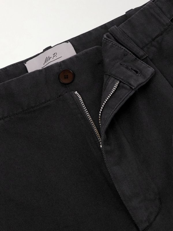 Daniel Tapered Pleated Cotton-Canvas Trousers - E1