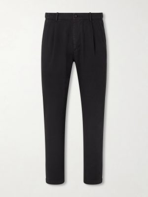 Daniel Tapered Pleated Cotton-Canvas Trousers Daniel Tapered Pleated Cotton-Canvas Trousers