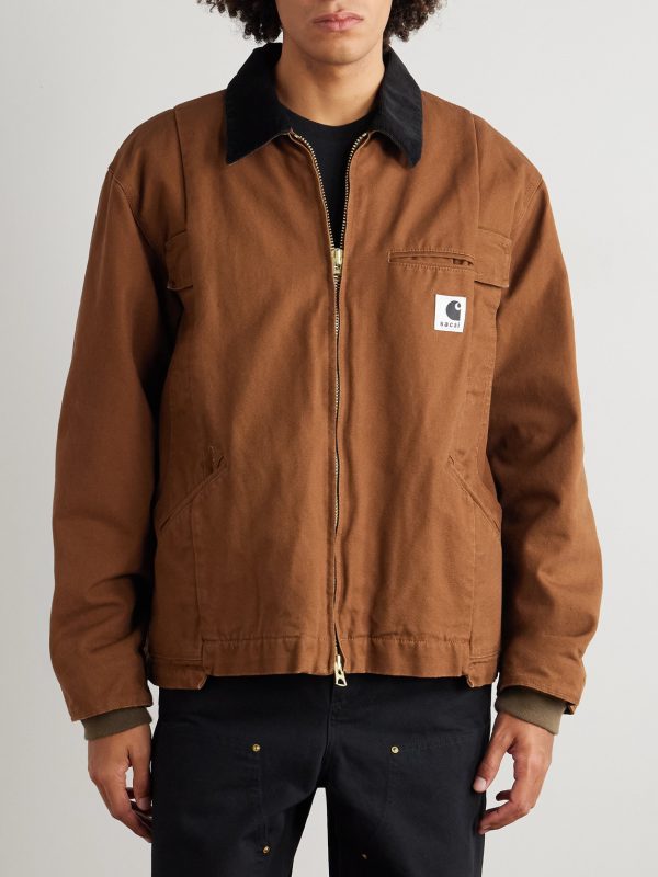 + Carhartt WIP Cotton Corduroy-Trimmed Panelled Cotton-Canvas Jacket - FR + Carhartt WIP Cotton Corduroy-Trimmed Panelled Cotton-Canvas Jacket - FR