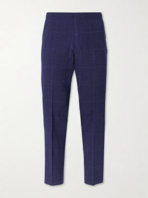 Slim-Fit Tapered Checked Wool-Blend Suit Trousers Slim-Fit Tapered Checked Wool-Blend Suit Trousers