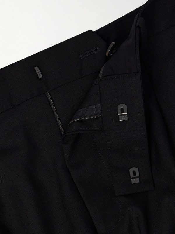 Wide-Leg Pleated Wool Shorts - E1
