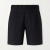 Wide-Leg Pleated Wool Shorts