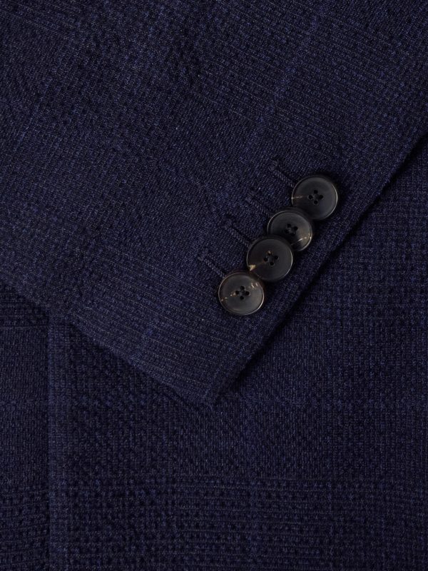 Double-Breasted Checked Wool-Blend Suit Jacket - CU